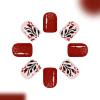 Removable Synthetic Press-On Nails, Red Brown view 2