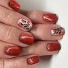 Removable Synthetic Press-On Nails, Red Brown view 3
