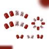 Removable Synthetic Press-On Nails, Red Brown view 4