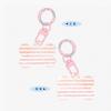 Acrylic Dog Tags, Bone-Shaped, Double-Sided, Pink Striped view 3