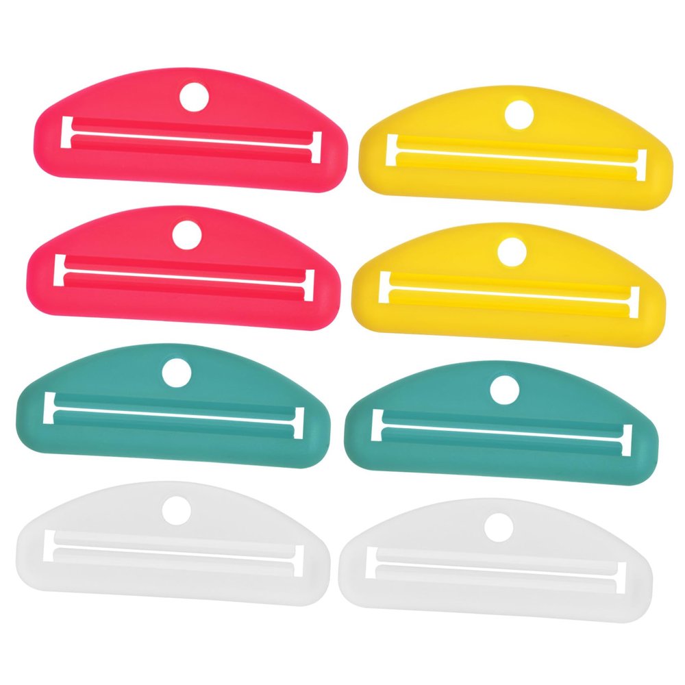 Homoyoyo 8-Piece Plastic Toothpaste Tube Squeezers for Waste Reduction, Bathroom and Travel