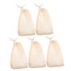 Drawstring Soap Bags, 5-Pack, Cotton and Linen, Beige view 1