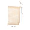 Drawstring Soap Bags, 5-Pack, Cotton and Linen, Beige view 2