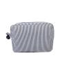 Cotton Makeup Toiletry Bag for Women, Portable, Large Zipper, Travel (Black) view 1