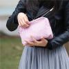 Cotton Makeup Toiletry Bag for Women, Portable, Large Zipper, Travel (Black) view 2