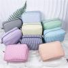 Cotton Makeup Toiletry Bag for Women, Portable, Large Zipper, Travel (Black) view 3