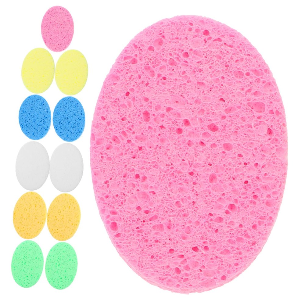 Cellulose Facial Cleansing Sponges, Oval, 12 Count
