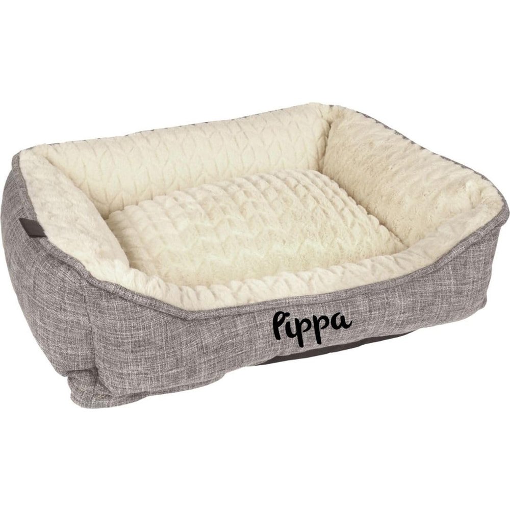 Mainely Personalized Zupo Rectangular Dog Bed 90x65x25 cm Gray