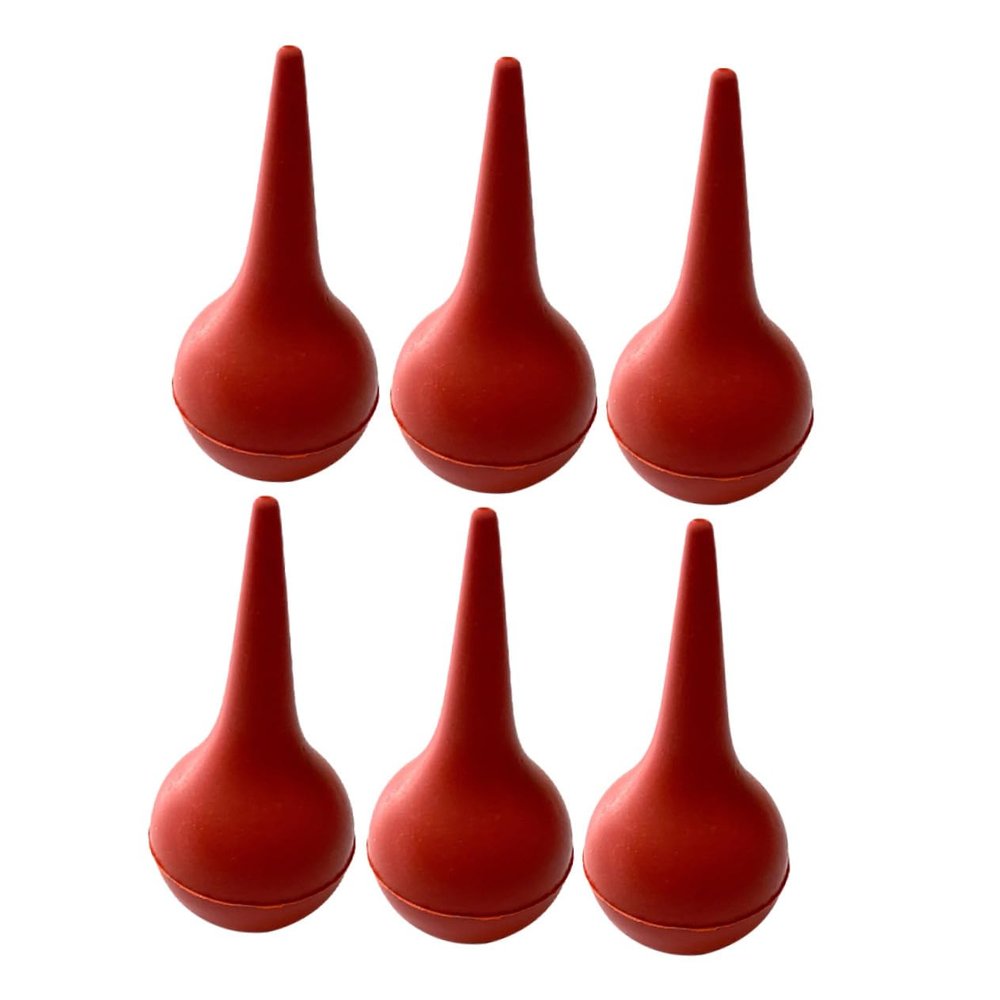 HONITANO 6-Piece Red Rubber Earwax Remover Set for Babies