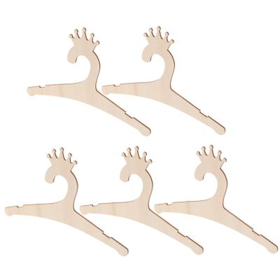 Parliky 5-Piece Wooden Clothes Hangers with Crown Motif for Nursery and Baby Clothes