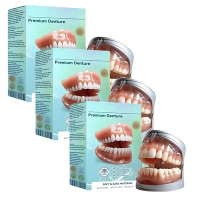 Full Dentures, Flexible Silicone Relining Set, 3 Sets