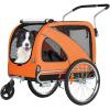 Fiximaster XL 2-in-1 Dog Bike Trailer & Jogger with Handbrake, Reflectors, 600D Oxford Fabric, up to 40 kg (Orange) view 1