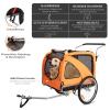 Fiximaster XL 2-in-1 Dog Bike Trailer & Jogger with Handbrake, Reflectors, 600D Oxford Fabric, up to 40 kg (Orange) view 3