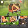 Fiximaster XL 2-in-1 Dog Bike Trailer & Jogger with Handbrake, Reflectors, 600D Oxford Fabric, up to 40 kg (Orange) view 4
