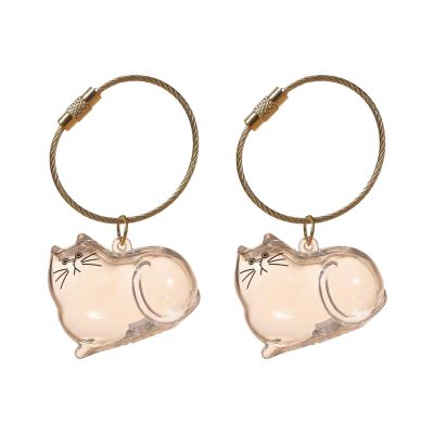 2pcs Clear Cat Hair Storage Bottle Decorative Charm