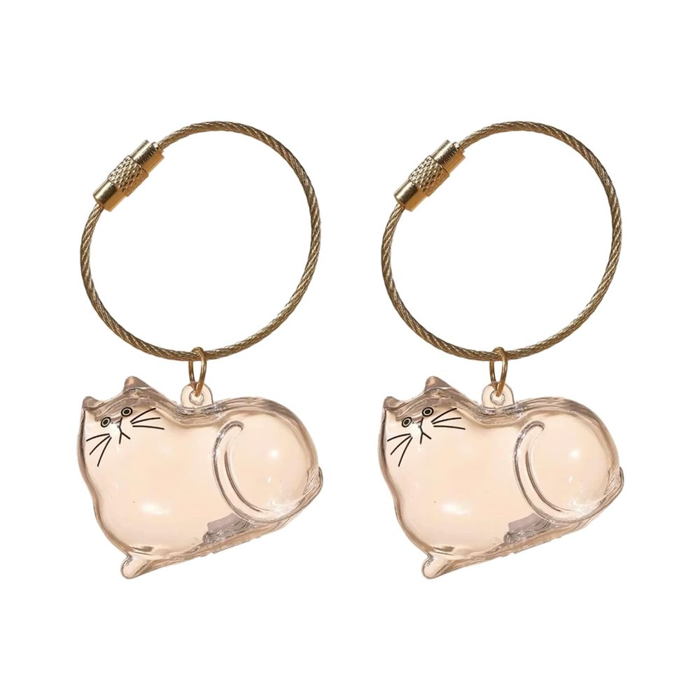 2pcs Clear Cat Hair Storage Bottle Decorative Charm