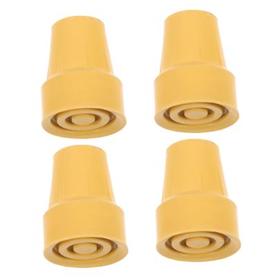 WEKAMOS 4-Pack Yellow Non-Slip Rubber Tips for Walking Sticks