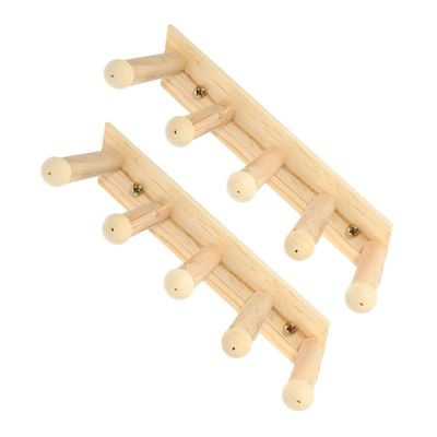 VICASKY 2-Piece Solid Wood Cat Wall Ladder, 5-Step Climbing Shelf