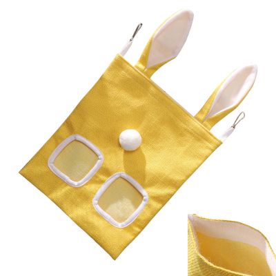 Rabbit Hay Feeder Bag, 2-Hole Hanging Dispenser for Cages