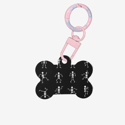 Skeleton Print Bone-Shaped Acrylic Pet ID Tags for Dogs and Cats