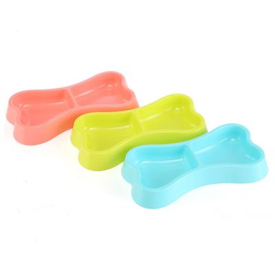 SUPVOX Portable Double Dog Bowl - Bone Shape
