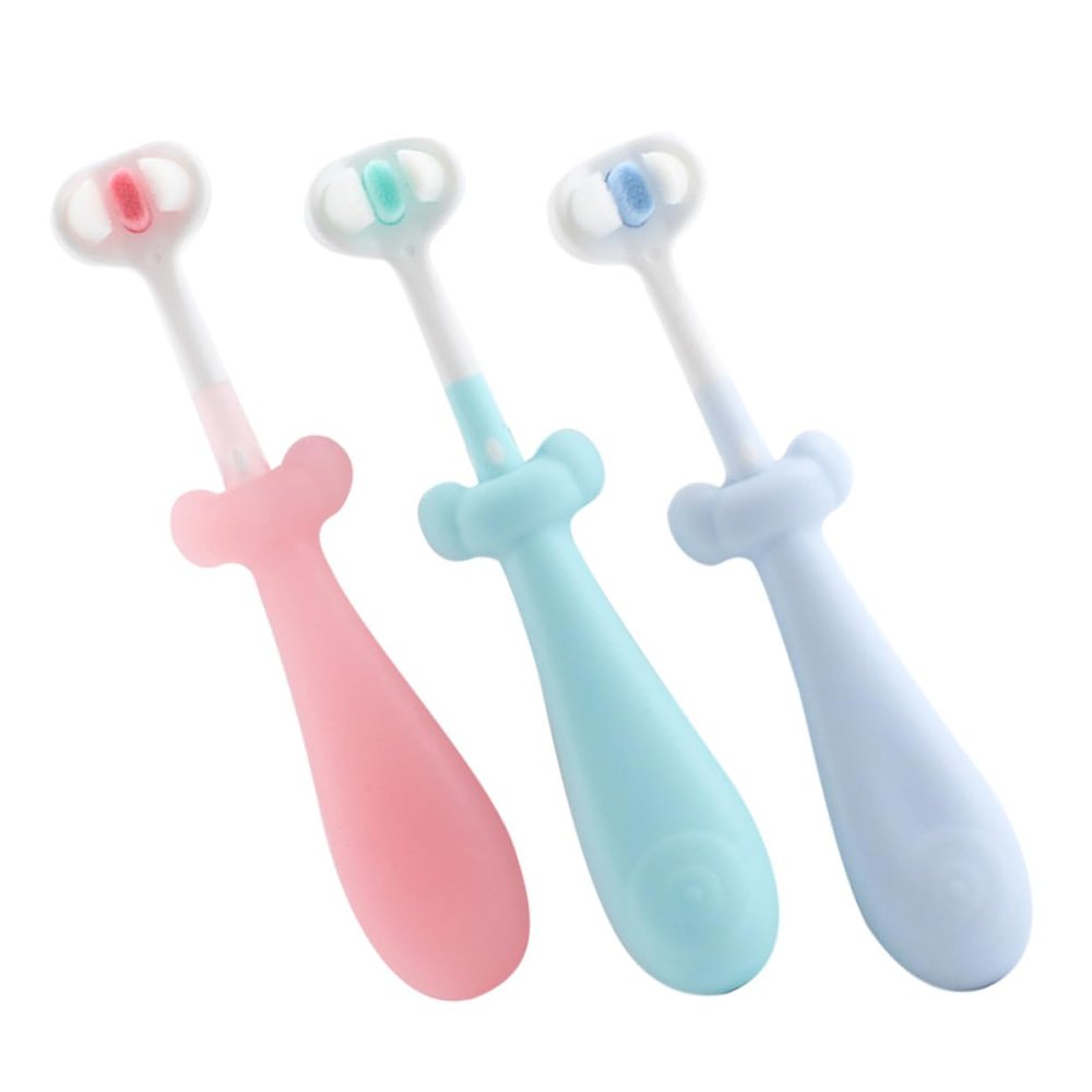 DECOMELODY 3-Pack Cute Children's Toothbrushes with Soft Bristles and Non-Slip Handles for Babies and Toddlers