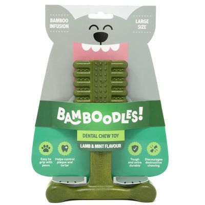 Bamboodles T-Bone Dog Chew Toy - Large | Mint & Lamb Flavor
