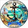 Round 14 cm Cake Topper with Photo, Maritime Anchor Beach Design MR01 (Sugar Paper) view 1