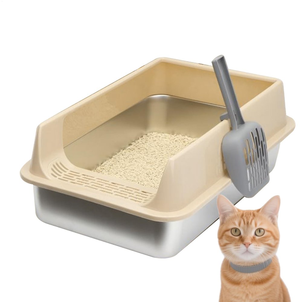 Large Cat Litter Box, Large Tray with Rim, for Kittens