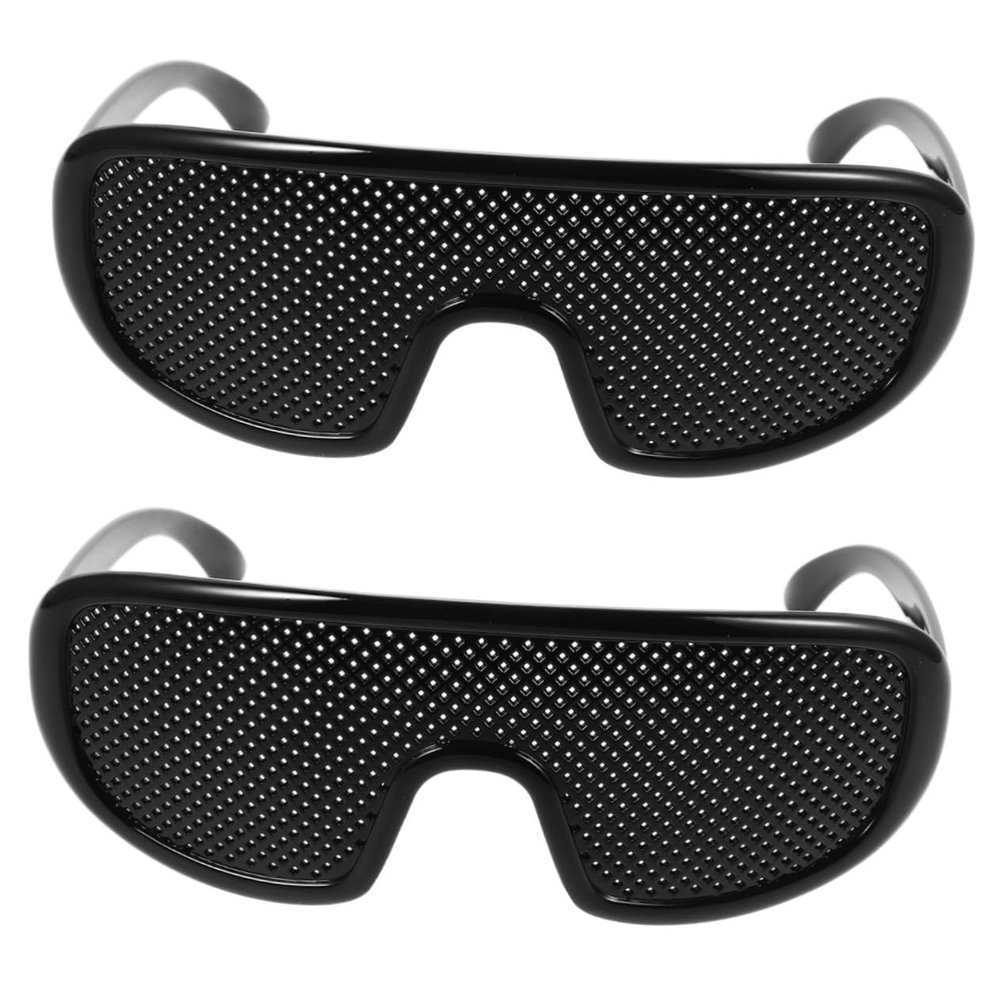 VANZACK 2-Pack Black Plastic Pinhole Glasses for Vision Correction and Night Driving