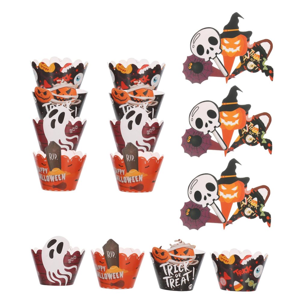 Happy Halloween Cupcake Toppers and Paper Liners