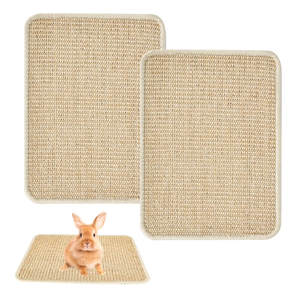 2-Pack Sisal Scratching Mat for Rabbits