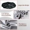 Shower Cap, Satin Bonnet Sleep Cap, Adjustable, Soft, Black, 5-Pack view 3