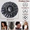 Shower Cap, Satin Bonnet Sleep Cap, Adjustable, Soft, Black, 5-Pack view 4