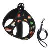M Leash Dog Harness, Small Size, Japanese Sushi Shrimp Print, Reflective Pet Leash Set view 1