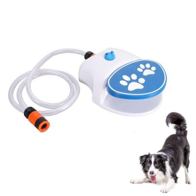 Dog Water Fountain, Step-Activated Outdoor Water Dispenser with Hose