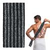 Extra-Long Japanese Exfoliating Towel, Shower Scrubber for Women and Men, Black Stripes view 1