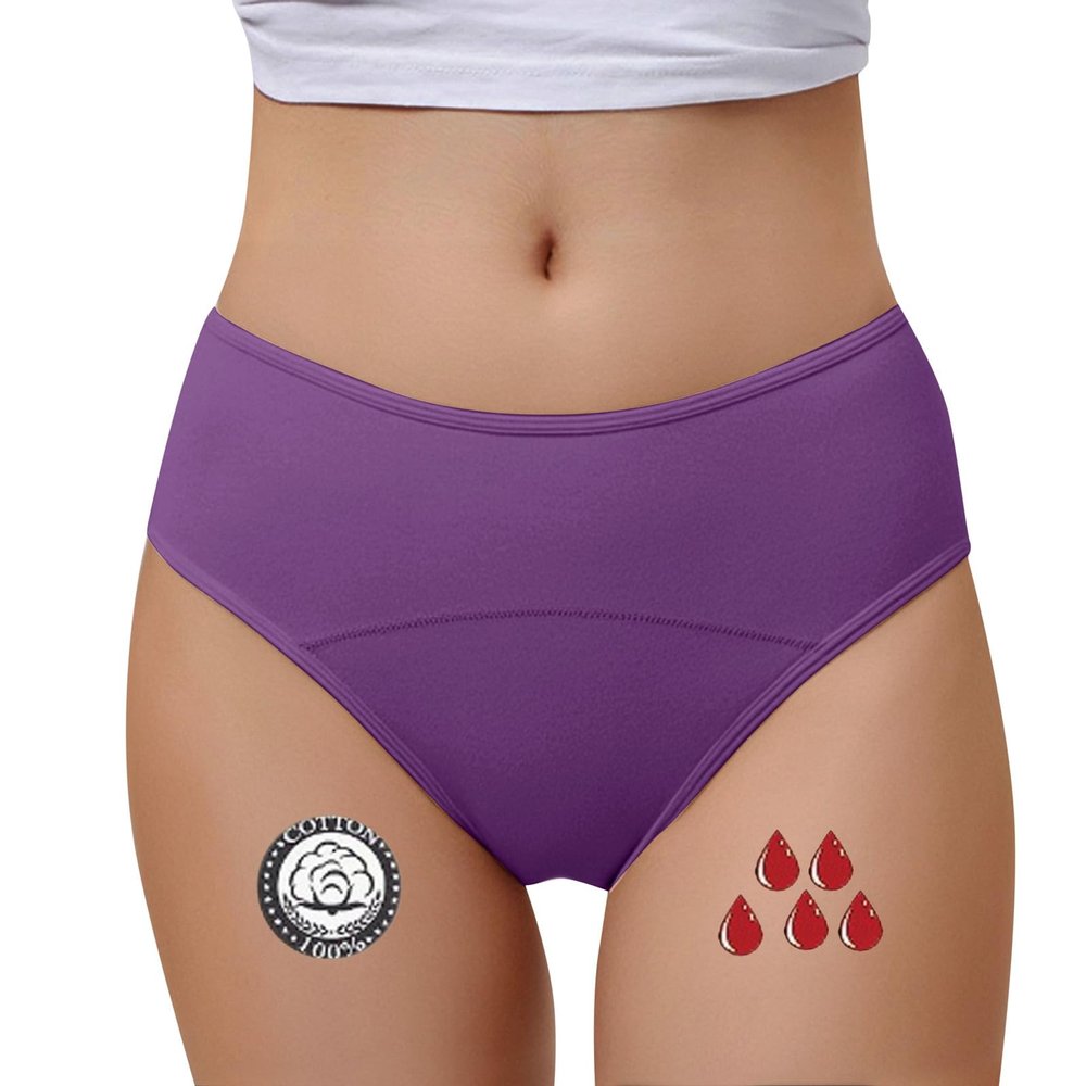 Generic Men's Underwear for Women, Menstrual and Postpartum Underwear, Mid-Rise Men's Brief Pack (Purple, L)