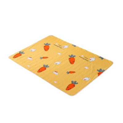 Highdi Washable Incontinence Bed Pad for Children and Seniors, Waterproof Non-Slip Mattress Protector, Carrot Bunny, 50 x 70 cm