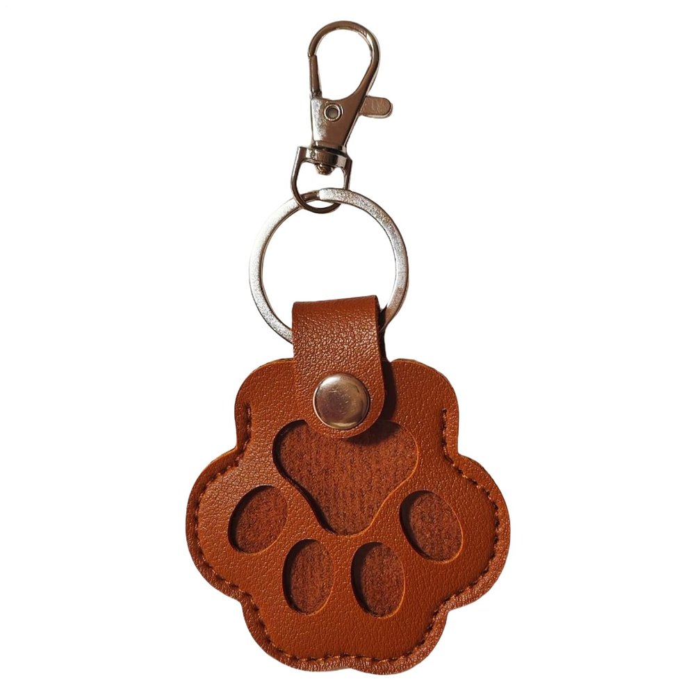 Pet Memorial Keychain with Cat Design, PU Leather