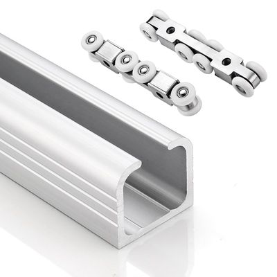 Sliding Door Hardware Track Set, White, 180 in/457.2 cm