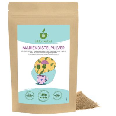 IDDA Milk Thistle Seed Powder 125 g, Ground Milk Thistle Seeds