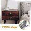 TOPBATHY Dolphin Drawer Knobs, 4-Piece Alloy Set with Rhinestones, Silver view 3