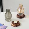 Warmself Ceramic Aroma Lamp Tealight Holder, Wax Melter, Vintage Wood-Gray Style view 3