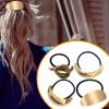 Hair Ties with Metal Ends, 4 Geometric Decorative Ties view 3