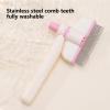 Fine-Toothed, Self-Cleaning Dog Comb for Hair Removal view 4