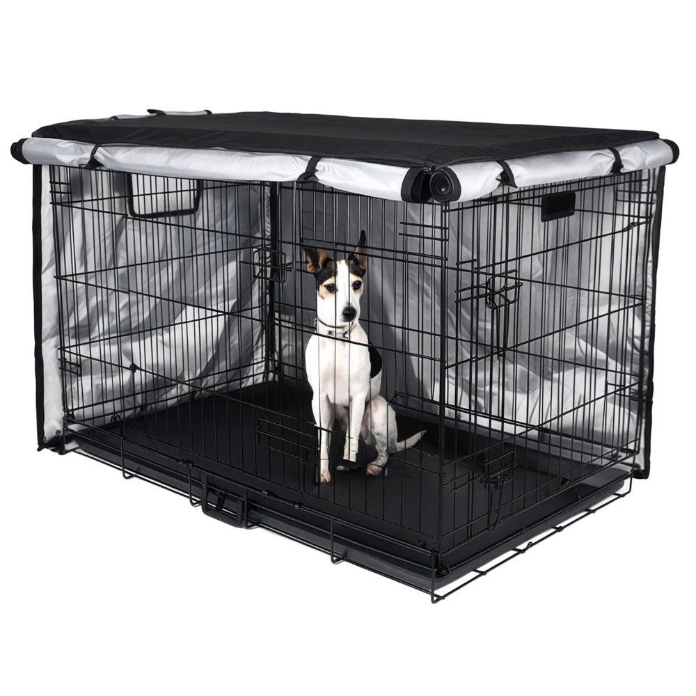 yeeplant Durable Dog Crate Cover, Waterproof Oxford Fabric with Ventilation, Double-Door Access for 36-Inch Crates, Universal Fit, Privacy Cover