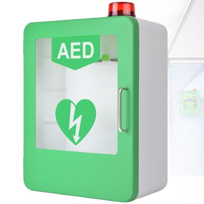 Wall-Mounted AED Defibrillator Cabinet with Light and Alarm, Dual-Switch Control