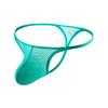 Men's Sexy Mesh G-String Thong, Transparent T-Back, Low-Rise Stretch Sissy Underwear, Blue, XXL view 1