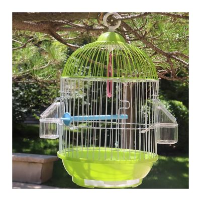 Small Round Decorative Bird Cage for Parrots, Green